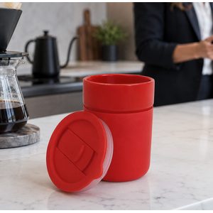 330ml Ceramic Silicone Cover Mug With Sip Slider