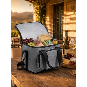 Cooler With Folding Cup Holders