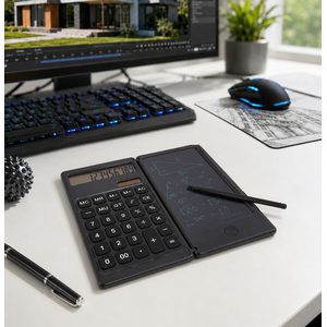 Foldable Calculator With Lcd Writing Pad And Pen