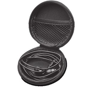 Ind Aux Earphone With Mic In Round PU Case