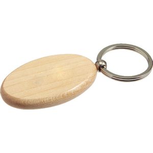 Oval Wooden Keychain