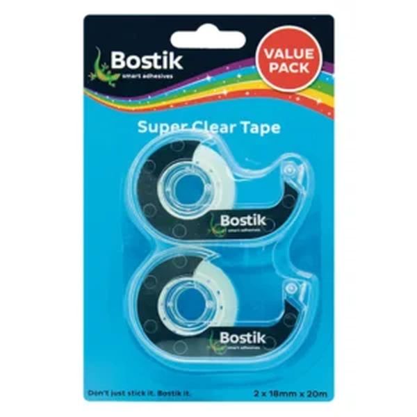 Bostik Super Clear Tape Dispenser - Value Pack 2