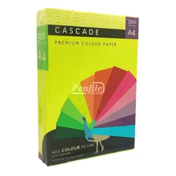Cascade A4 Colour Paper 75gsm Ream 500 Sheets - Cyber HP Yellow