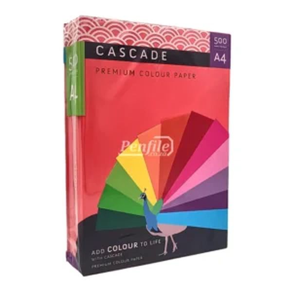 Cascade A4 Colour Paper 80gsm Ream 500 Sheets - Deep Tint Red