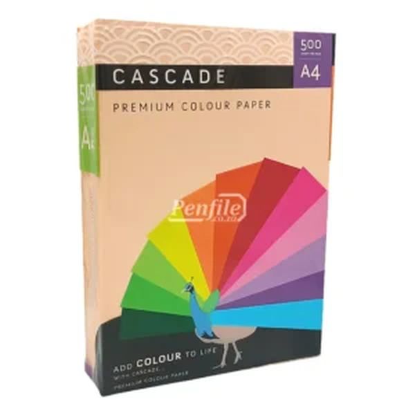 Cascade A4 Colour Paper 80gsm Ream 500 Sheets - Pastel Peach